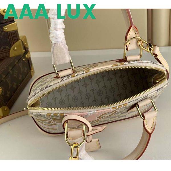 Replica Louis Vuitton LV Women Alma BB Handbag Damier Azur Coated Canvas Cowhide Leather 7