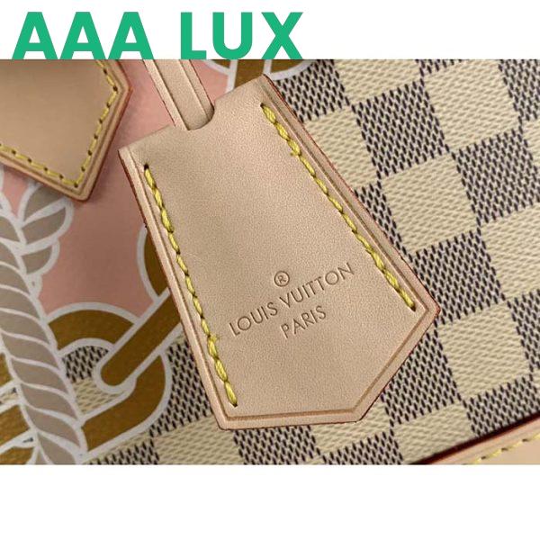 Replica Louis Vuitton LV Women Alma BB Handbag Damier Azur Coated Canvas Cowhide Leather 8