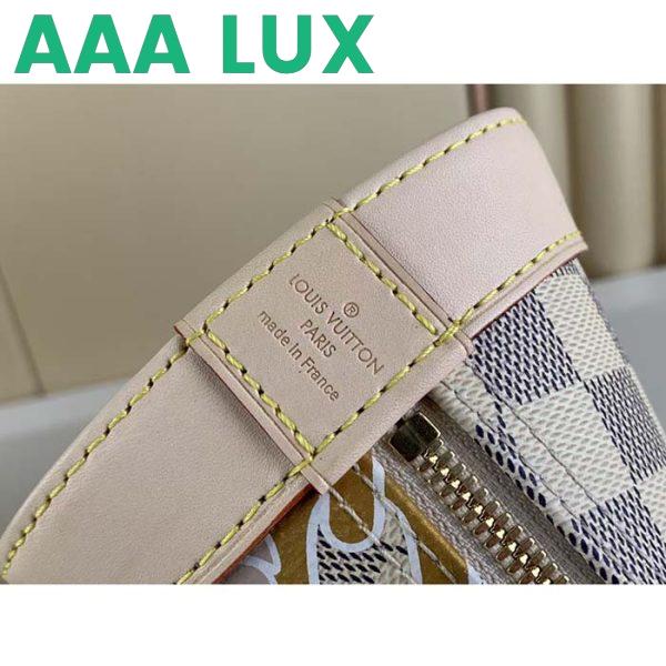Replica Louis Vuitton LV Women Alma BB Handbag Damier Azur Coated Canvas Cowhide Leather 9