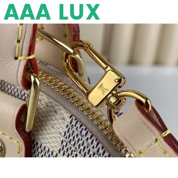 Replica Louis Vuitton LV Women Alma BB Handbag Damier Azur Coated Canvas Cowhide Leather 11