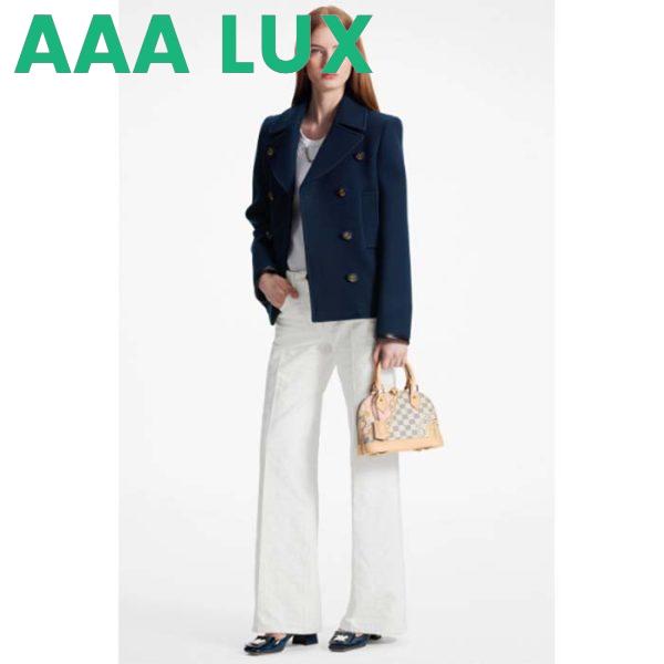 Replica Louis Vuitton LV Women Alma BB Handbag Damier Azur Coated Canvas Cowhide Leather 12