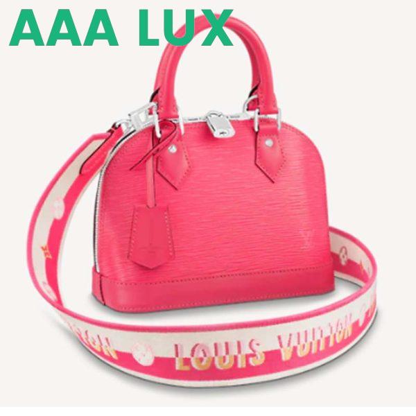 Replica Louis Vuitton LV Women Alma BB Handbag Pink Epi Grained Cowhide Leather