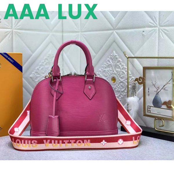 Replica Louis Vuitton LV Women Alma BB Handbag Pink Epi Grained Cowhide Leather 3