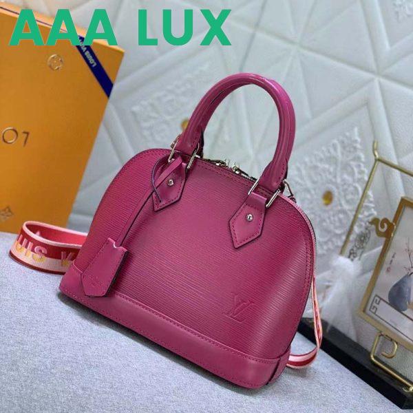 Replica Louis Vuitton LV Women Alma BB Handbag Pink Epi Grained Cowhide Leather 4