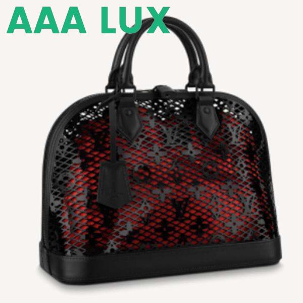 Replica Louis Vuitton LV Women Alma PM Handbag Black Patent Calfskin Cowhide Leather