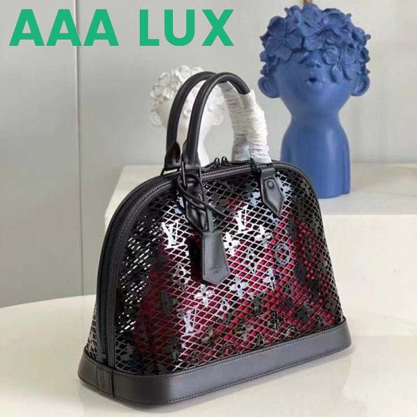 Replica Louis Vuitton LV Women Alma PM Handbag Black Patent Calfskin Cowhide Leather 5