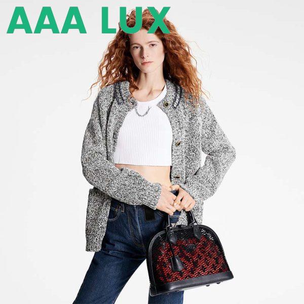 Replica Louis Vuitton LV Women Alma PM Handbag Black Patent Calfskin Cowhide Leather 12