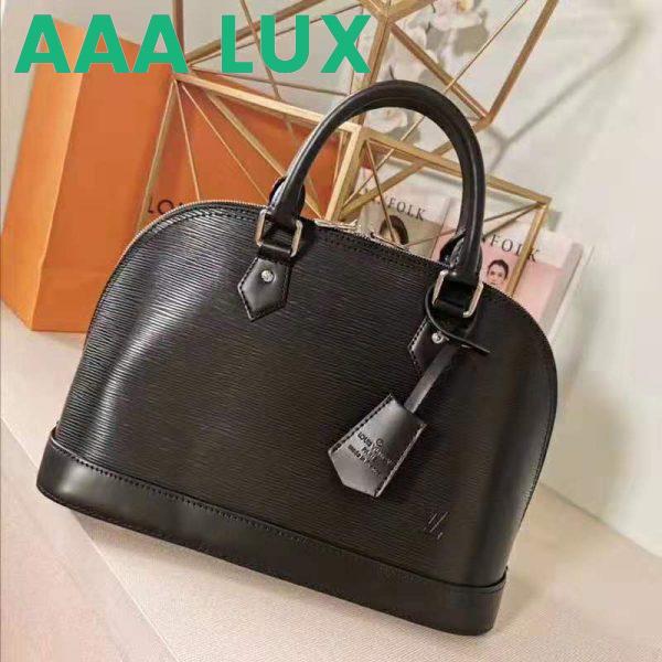 Replica Louis Vuitton LV Women Alma PM Handbag in Epi Leather-Black 3