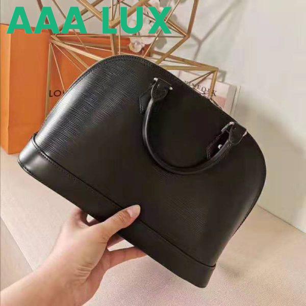 Replica Louis Vuitton LV Women Alma PM Handbag in Epi Leather-Black 5