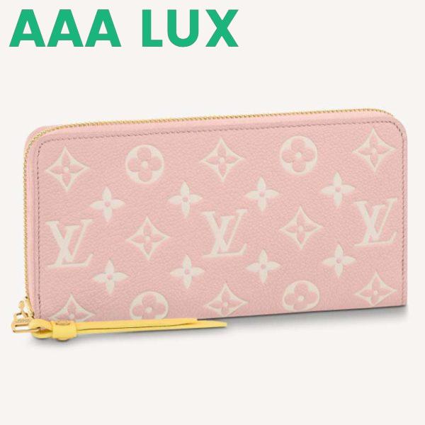Replica Louis Vuitton LV Unisex Zippy Wallet Pink Monogram Empreinte Embossed Supple Grained Cowhide