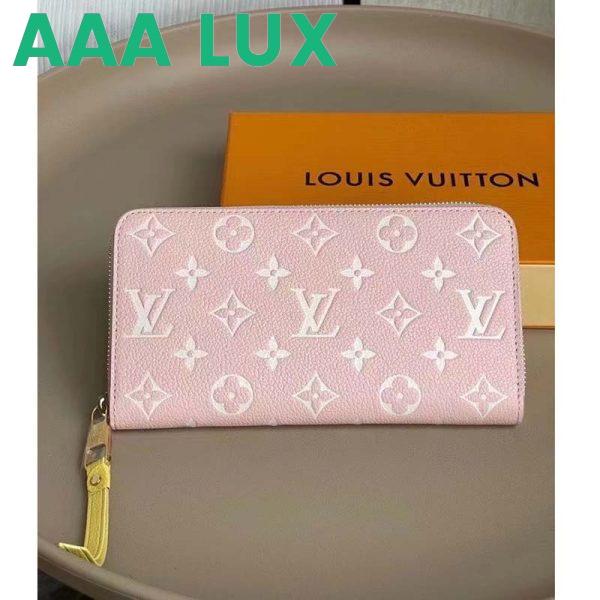 Replica Louis Vuitton LV Unisex Zippy Wallet Pink Monogram Empreinte Embossed Supple Grained Cowhide 3