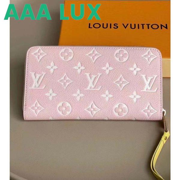 Replica Louis Vuitton LV Unisex Zippy Wallet Pink Monogram Empreinte Embossed Supple Grained Cowhide 4