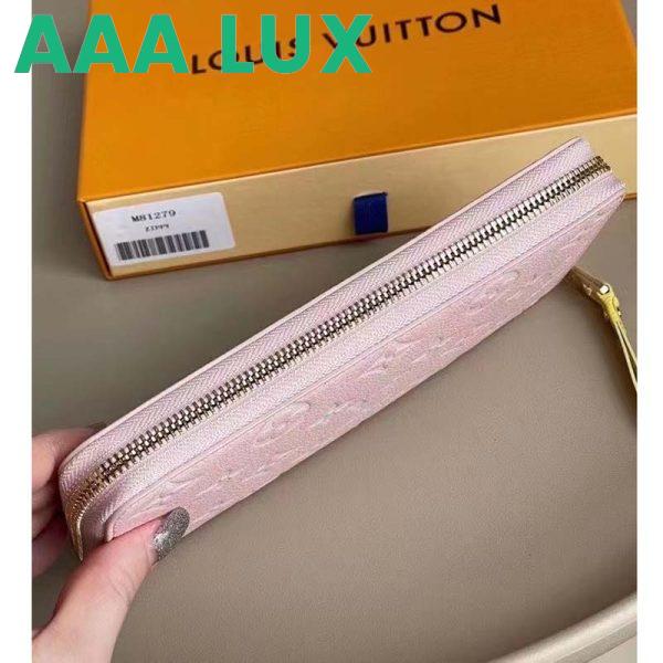 Replica Louis Vuitton LV Unisex Zippy Wallet Pink Monogram Empreinte Embossed Supple Grained Cowhide 5