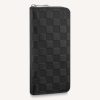 Replica Louis Vuitton LV Unisex Zippy Wallet Vertical Taiga Black Cowhide Leather 10