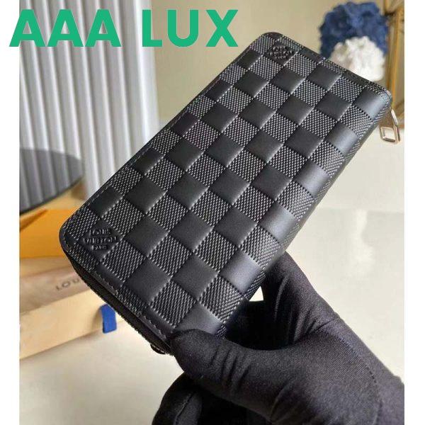 Replica Louis Vuitton LV Unisex Zippy Wallet Vertical Black Damier Infini Cowhide Leather 3