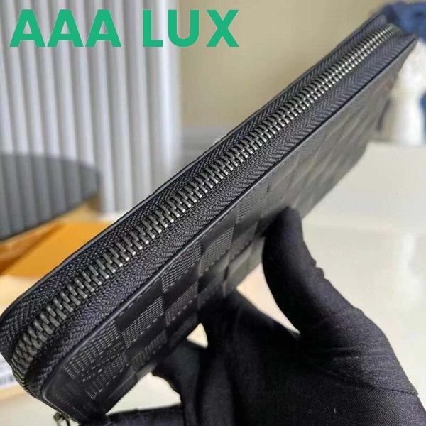 Replica Louis Vuitton LV Unisex Zippy Wallet Vertical Black Damier Infini Cowhide Leather 5