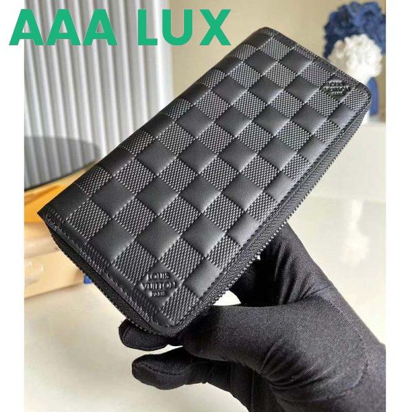 Replica Louis Vuitton LV Unisex Zippy Wallet Vertical Black Damier Infini Cowhide Leather 6