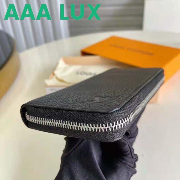 Replica Louis Vuitton LV Unisex Zippy Wallet Vertical Taiga Black Cowhide Leather 5
