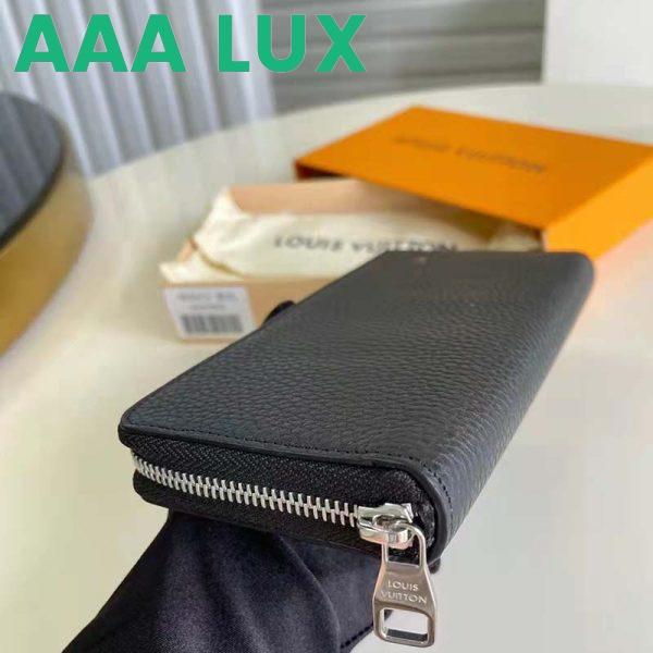 Replica Louis Vuitton LV Unisex Zippy Wallet Vertical Taiga Black Cowhide Leather 7