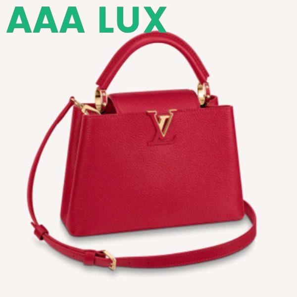 Replica Louis Vuitton LV Women Capucines BB Handbag Scarlet Red Taurillon Leather 2