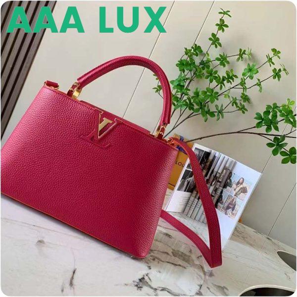 Replica Louis Vuitton LV Women Capucines BB Handbag Scarlet Red Taurillon Leather 3