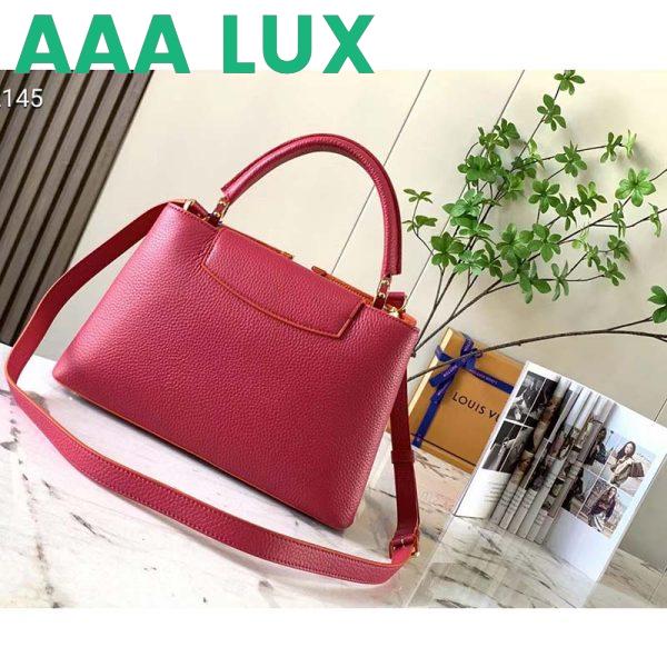 Replica Louis Vuitton LV Women Capucines BB Handbag Scarlet Red Taurillon Leather 5