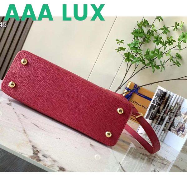 Replica Louis Vuitton LV Women Capucines BB Handbag Scarlet Red Taurillon Leather 6