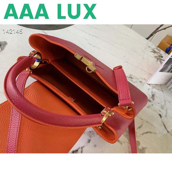 Replica Louis Vuitton LV Women Capucines BB Handbag Scarlet Red Taurillon Leather 7