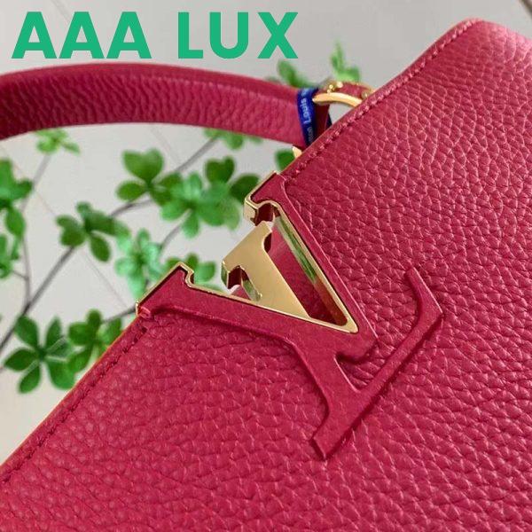 Replica Louis Vuitton LV Women Capucines BB Handbag Scarlet Red Taurillon Leather 10