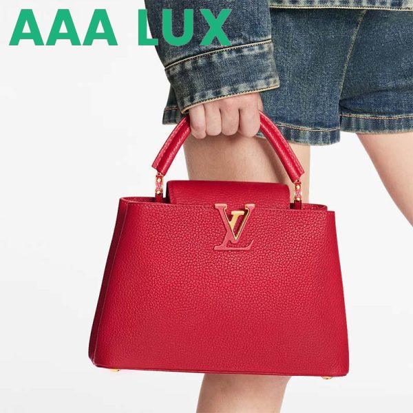 Replica Louis Vuitton LV Women Capucines BB Handbag Scarlet Red Taurillon Leather 13