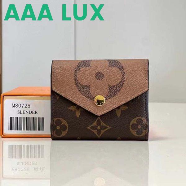 Replica Louis Vuitton LV Unisex Zoe Wallet Monogram Reverse Coated Canvas Cowhide Leather 3