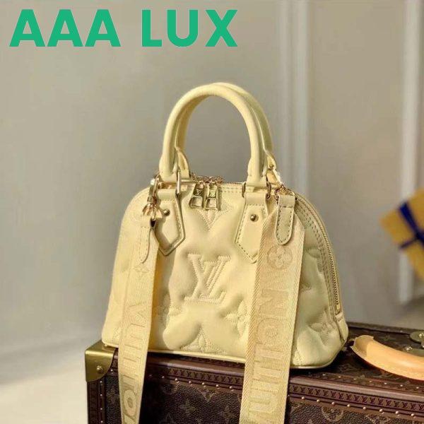 Replica Louis Vuitton LV Women Alma BB Handbag Banana Yellow Quilted Embroidered Calf 3