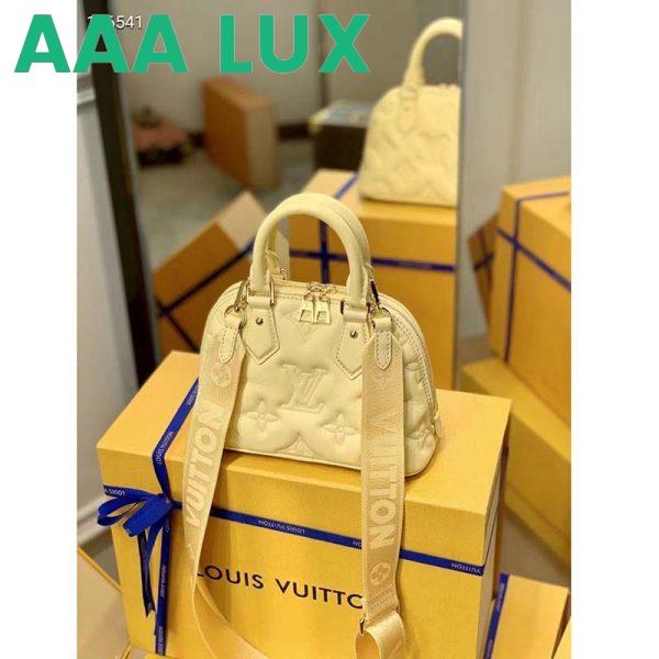 Replica Louis Vuitton LV Women Alma BB Handbag Banana Yellow Quilted Embroidered Calf 4