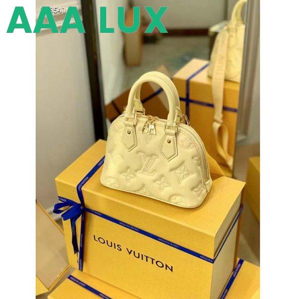 Replica Louis Vuitton LV Women Alma BB Handbag Banana Yellow Quilted Embroidered Calf 5
