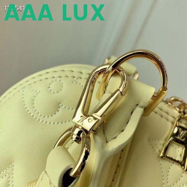 Replica Louis Vuitton LV Women Alma BB Handbag Banana Yellow Quilted Embroidered Calf 8