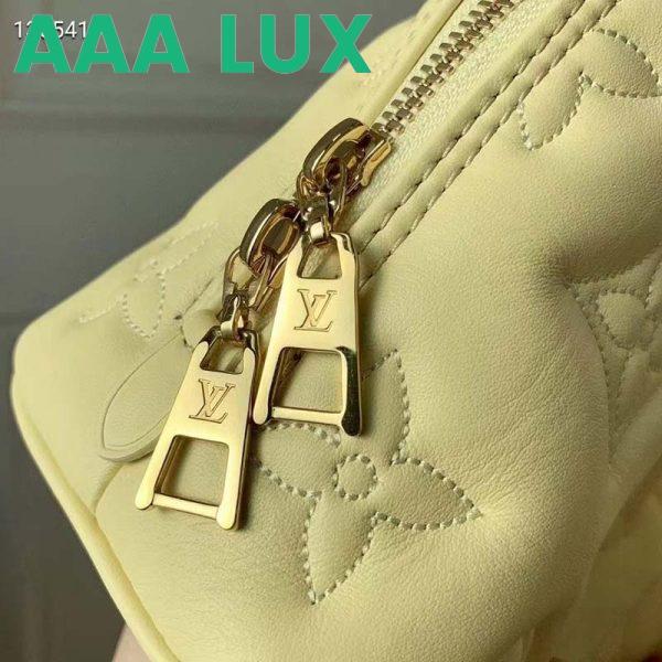 Replica Louis Vuitton LV Women Alma BB Handbag Banana Yellow Quilted Embroidered Calf 9
