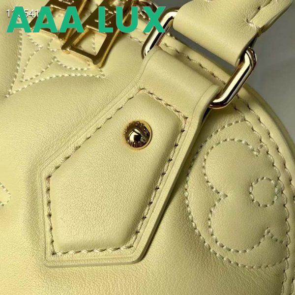 Replica Louis Vuitton LV Women Alma BB Handbag Banana Yellow Quilted Embroidered Calf 10