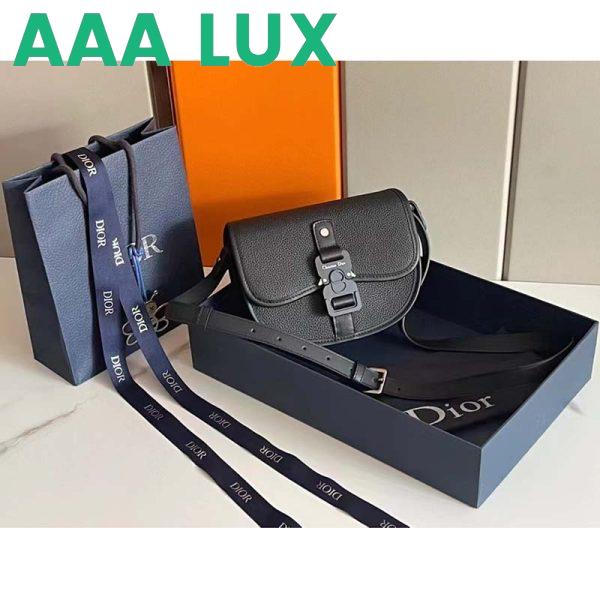 Replica Dior Unisex CD Gallop Messenger Bag Black Grained Calfskin Interior Embossed Signature 3