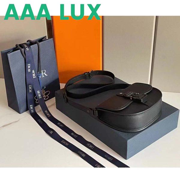 Replica Dior Unisex CD Gallop Messenger Bag Black Grained Calfskin Interior Embossed Signature 5