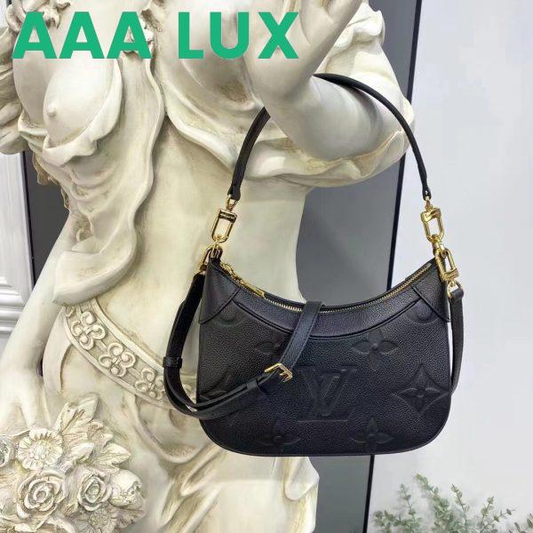 Replica Louis Vuitton LV Women Bagatelle Black Handbag Monogram Empreinte Embossed Grained Cowhide 3