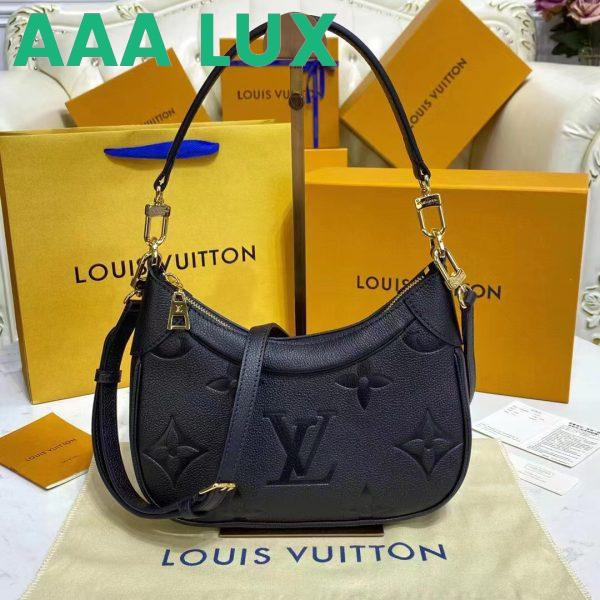 Replica Louis Vuitton LV Women Bagatelle Black Handbag Monogram Empreinte Embossed Grained Cowhide 4