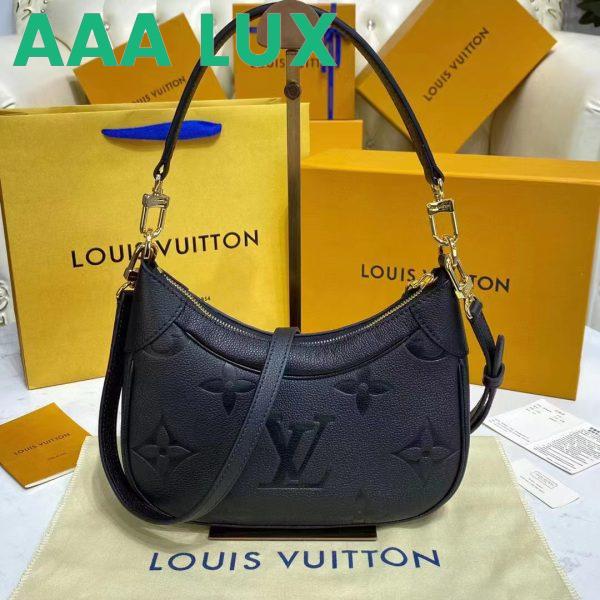 Replica Louis Vuitton LV Women Bagatelle Black Handbag Monogram Empreinte Embossed Grained Cowhide 5
