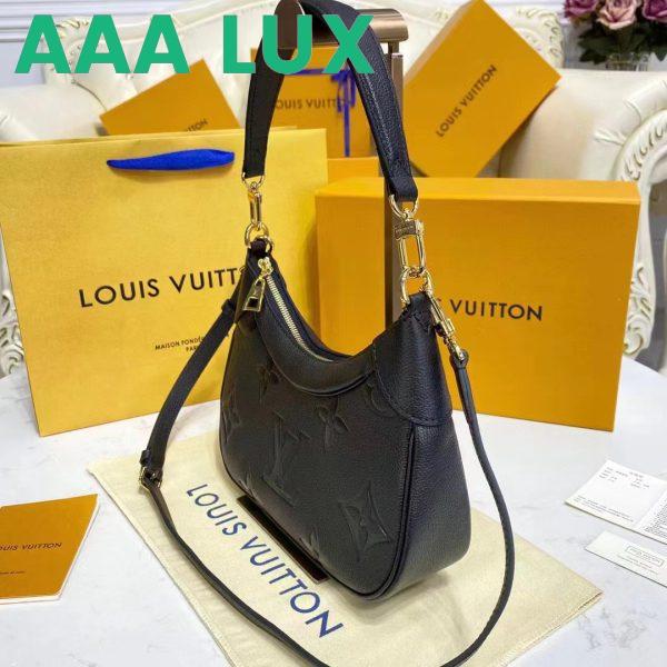 Replica Louis Vuitton LV Women Bagatelle Black Handbag Monogram Empreinte Embossed Grained Cowhide 7