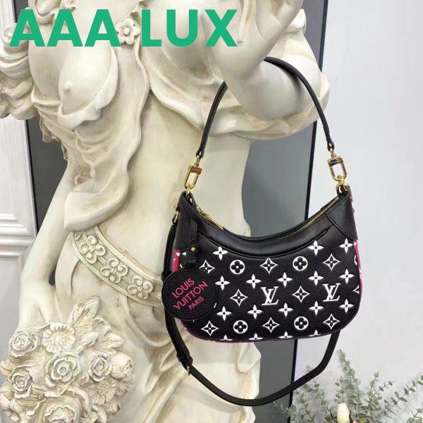 Replica Louis Vuitton LV Women Bagatelle Black Handbag Printed Embossed Grained Cowhide Leather 3