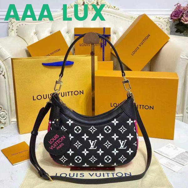 Replica Louis Vuitton LV Women Bagatelle Black Handbag Printed Embossed Grained Cowhide Leather 4