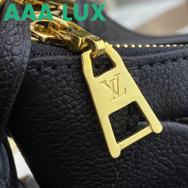 Replica Louis Vuitton LV Women Bagatelle Black Handbag Printed Embossed Grained Cowhide Leather 11