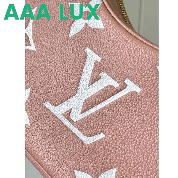 Replica Louis Vuitton LV Women Bagatelle Mini Hobo Handbag Pink Embossed Grained Cowhide Leather 7