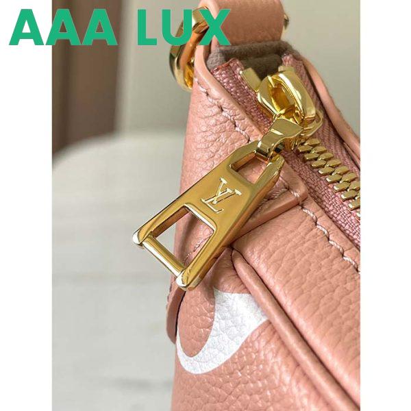 Replica Louis Vuitton LV Women Bagatelle Mini Hobo Handbag Pink Embossed Grained Cowhide Leather 10