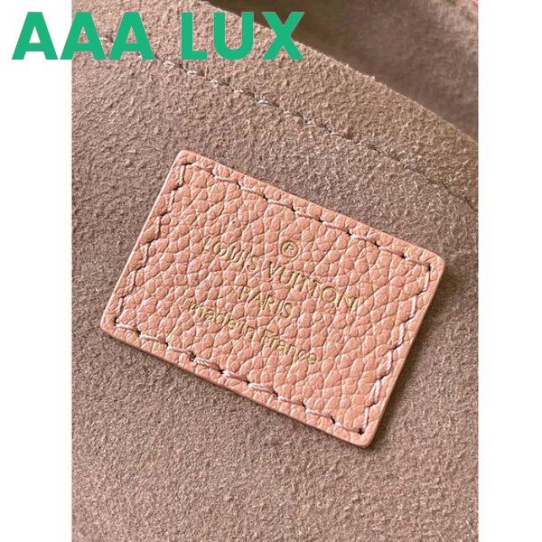 Replica Louis Vuitton LV Women Bagatelle Mini Hobo Handbag Pink Embossed Grained Cowhide Leather 11