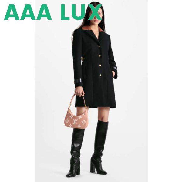 Replica Louis Vuitton LV Women Bagatelle Mini Hobo Handbag Pink Embossed Grained Cowhide Leather 12